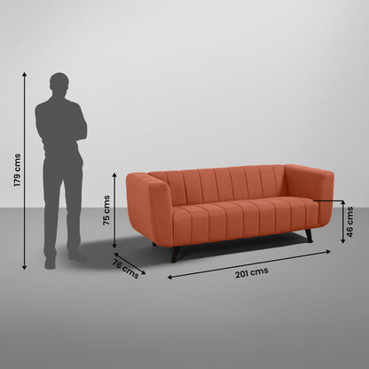 Sofa|Kiki|3|Seater|Sofa|Fabric|Lava|Orange