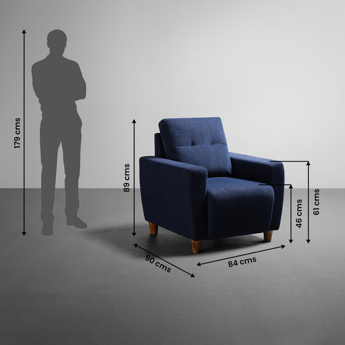 Sofa|Yolo|1|Seater|Sofa|Fabric|Berry|Blue