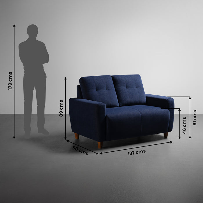Sofa|Yolo|2|Seater|Sofa|Fabric|Berry|Blue