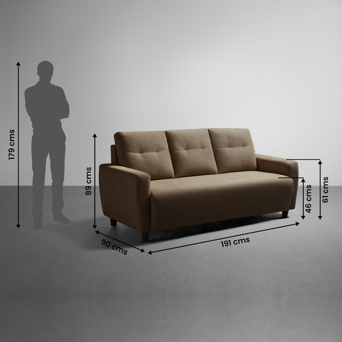 Sofa|Yolo|3|Seater|Sofa|Fabric|Coco|Brown