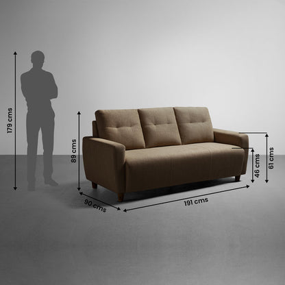 Sofa|Yolo|3|Seater|Sofa|Fabric|Coco|Brown