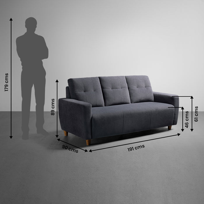 Sofa|Yolo|3|Seater|Sofa|Fabric|Sesame|Grey