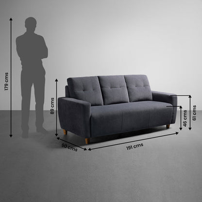 Sofa|Yolo|3|Seater|Sofa|Fabric|Sesame|Grey