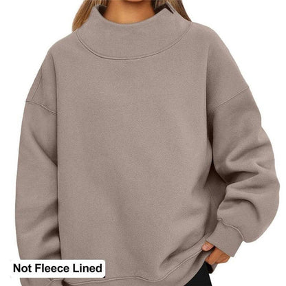 Solid Color High Neck Thin Sweatshirt
