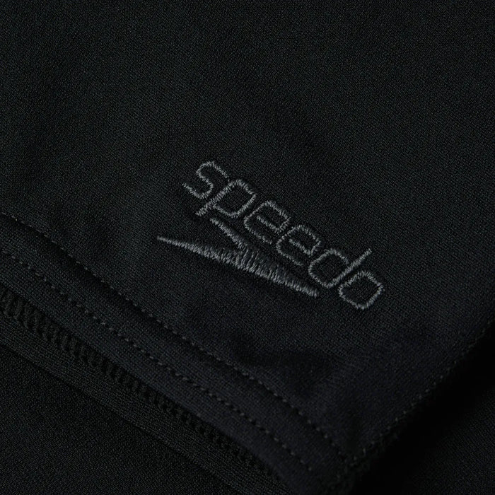 Black Speedo boys' Eco Endurance+ aquashorts designed for swimming, with a comfortable fit and durable, eco-friendly fabric.