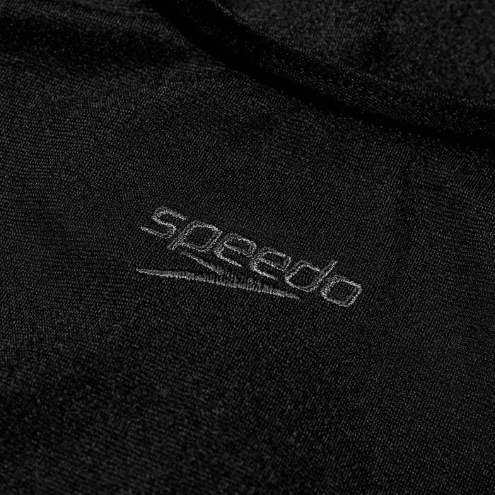 Black Speedo girls ECO Endurance+ legsuit for ages 7-8, featuring a sleek design and durable swimwear material.