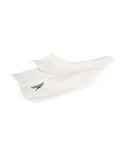 Speedo Latex Pool Sock, waterproof and stretchy swim sock designed for comfort and protection during swimming activities.
