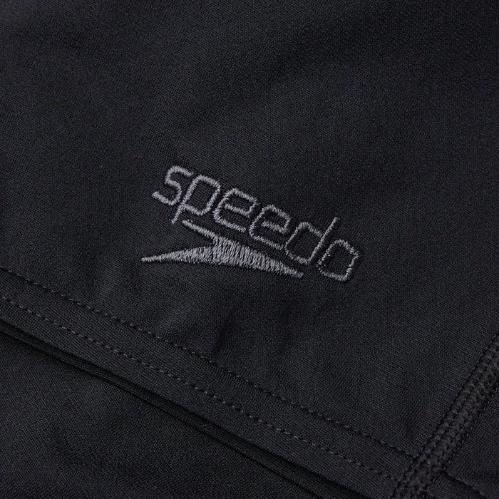 Speedo men's Eco Endurance+ jammer swimwear, showing navy blue jammers with Speedo logo, designed for competitive swimming.