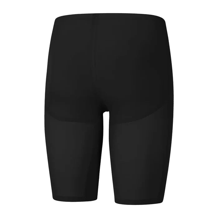 Black Speedo Men's Fastskin LZR Ignite Jammers for competitive swimming, featuring sleek, streamlined design with Speedo branding.