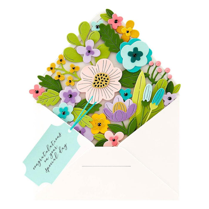 Spellbinders - Clear Stamp Set - Envelope Of Wonder -Sentiments Of Wonder. Envelope of Wonder Sentiments Clear Stamp Set are from the Envelope Full of Wonder Collection with a set of 21 clear images. Available at Embellish Away located in Bowmanville Ontario Canada. Example by brand ambassador.