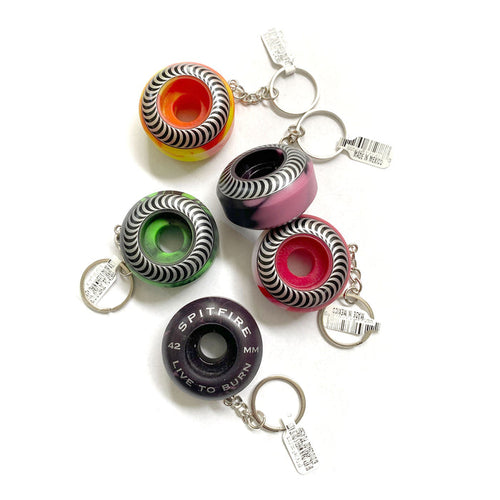 Spitfire - Swirl Wheel Keychain - Green / Black