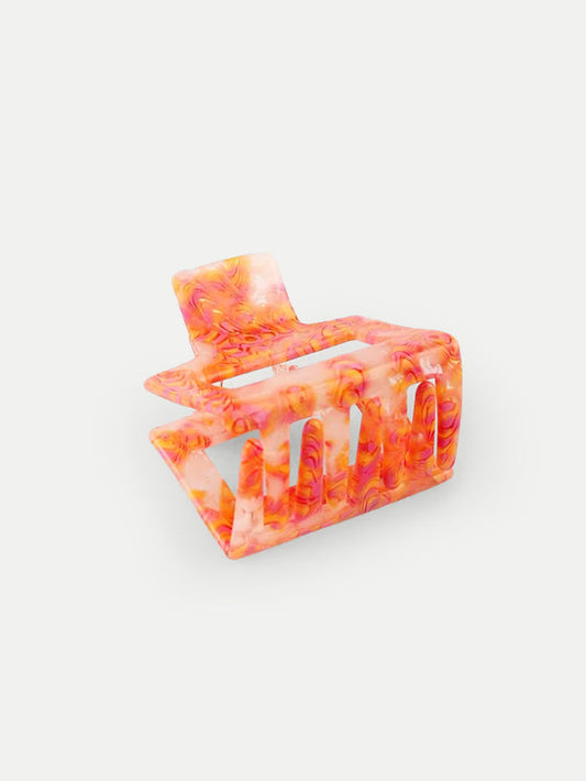 Square Eco Hair Claw | Psychedelic Citrus-Image 1