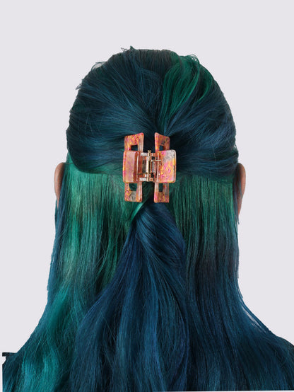 Square Eco Hair Claw | Psychedelic Citrus-Image 2
