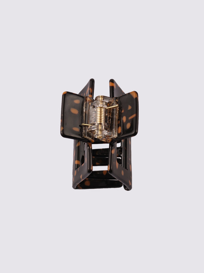 Square Eco Hair Claw | Black Coffee Spot-Image 3