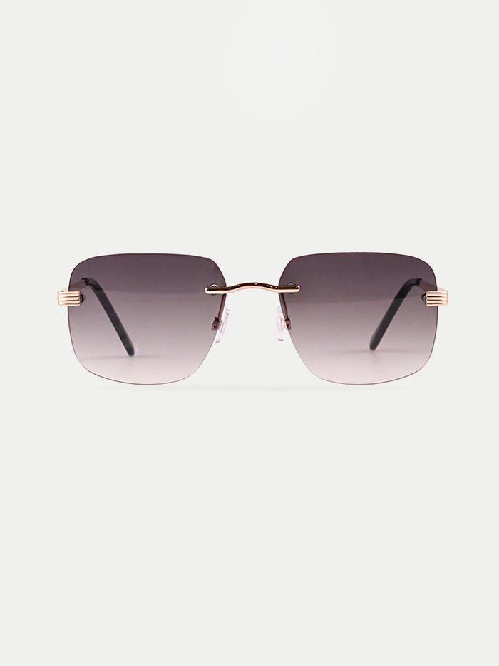 Square Rimless Sunglasses | Gold-Image 1
