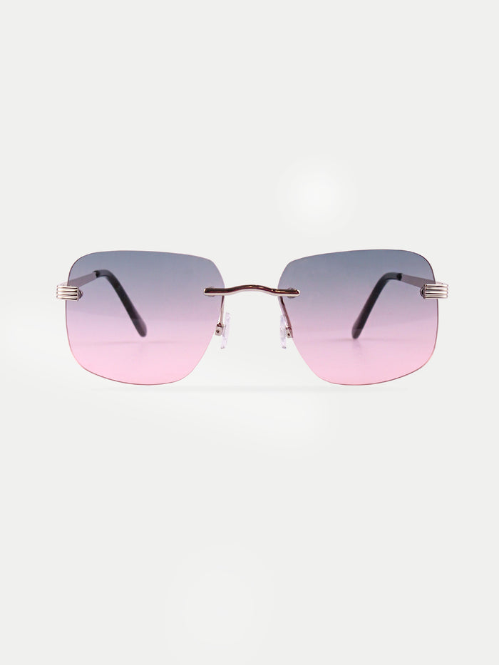 Square Rimless Sunglasses | Pink-Image 1