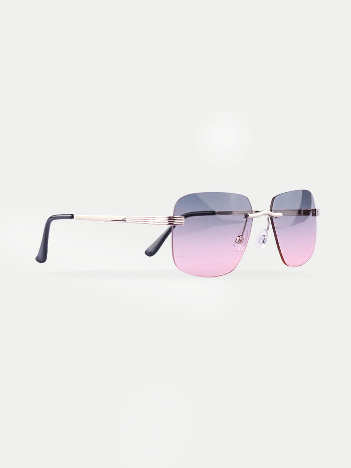 Square Rimless Sunglasses | Pink-Image 2