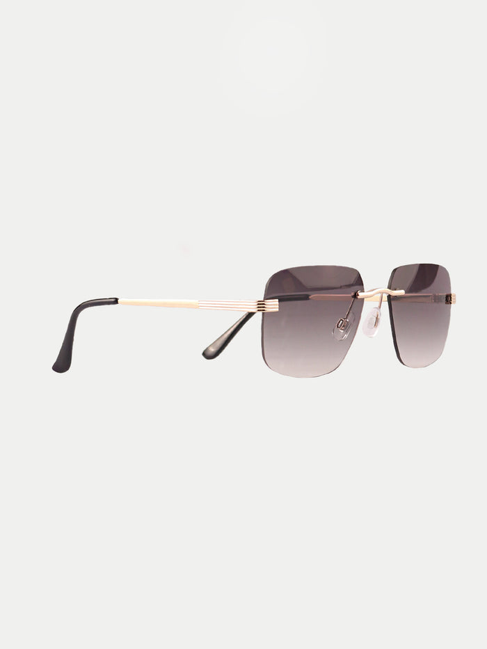 Square Rimless Sunglasses | Gold-Image 2