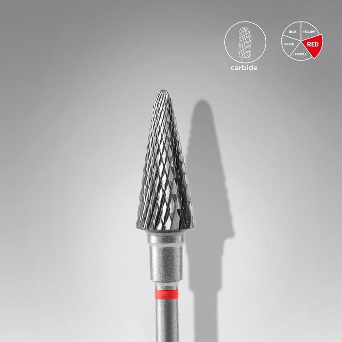 Staleks Carbide Bit - Cone Red (F) 6/14mm (445)-Drill bit-STALEKS PRO-Gel Essentialz