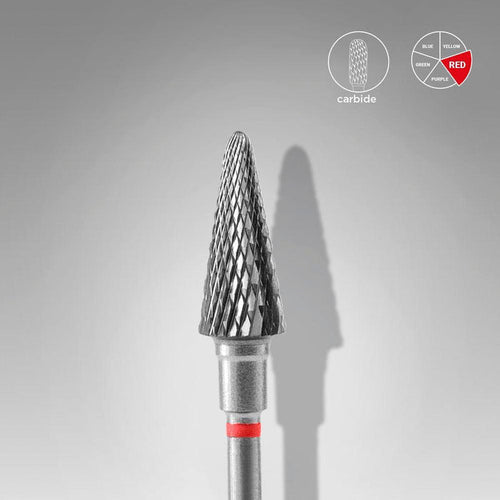 Staleks Carbide Bit - Cone Red (F) 6/14mm (445)-Drill bit-STALEKS PRO-Gel Essentialz