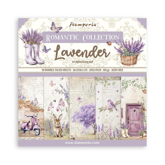 Stamperia - Double-Sided Paper Pad 12"X12" - 10/Pkg - Lavender, 10 Designs/1 Each. All you need for scrapbooking! Available in a variety of designs, each sold separately.  Available at Embellish Away located in Bowmanville Ontario Canada.