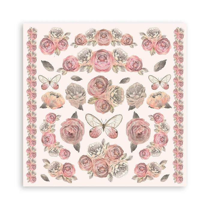Stamperia - Double-Sided paper Pad 12"X12" - 10/Pkg - Shabby Rose. Available in a variety of designs, each sold separately. Contains ten sheets of 12x12 inch sheets of double sided paper, each with a different design. Acid free. Available at Embellish Away located in Bowmanville Ontario Canada.
