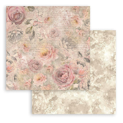 Stamperia - Double-Sided paper Pad 12"X12" - 10/Pkg - Shabby Rose. Available in a variety of designs, each sold separately. Contains ten sheets of 12x12 inch sheets of double sided paper, each with a different design. Acid free. Available at Embellish Away located in Bowmanville Ontario Canada.