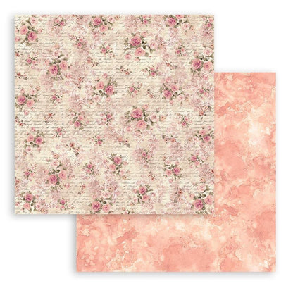Stamperia - Double-Sided paper Pad 12"X12" - 10/Pkg - Shabby Rose. Available in a variety of designs, each sold separately. Contains ten sheets of 12x12 inch sheets of double sided paper, each with a different design. Acid free. Available at Embellish Away located in Bowmanville Ontario Canada.