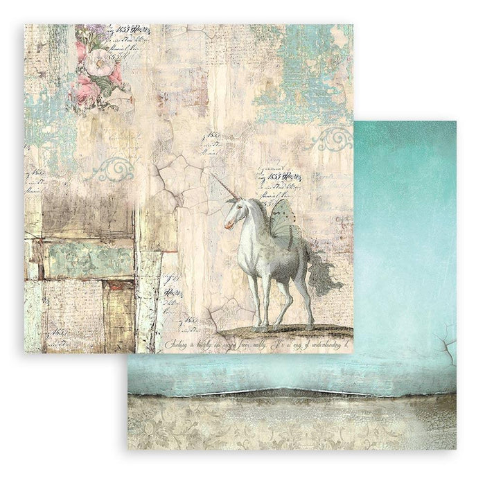 Stamperia - Double-Sided Paper Pad 8"X8" - 10/Pkg - Wonderland, 10 Designs/1 Each.  Available in a variety of designs, each sold separately. Contains ten 8x8 inch sheets of double-sided paper, each with a different design. Acid free. Available at Embellish Away located in Bowmanville Ontario Canada.