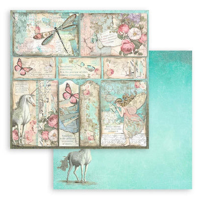 Stamperia - Double-Sided Paper Pad 8"X8" - 10/Pkg - Wonderland, 10 Designs/1 Each.  Available in a variety of designs, each sold separately. Contains ten 8x8 inch sheets of double-sided paper, each with a different design. Acid free. Available at Embellish Away located in Bowmanville Ontario Canada.