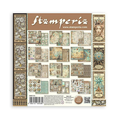 Stamperia - Double-Sided Paper Pad 8"X8" - 10/Pkg - Fortune. The perfect start to cards, scrapbooks, cards and more! This package contains ten 8x8 inch double-sided sheets with a different design on each side. Imported. Available at Embellish Away located in Bowmanville Ontario Canada.