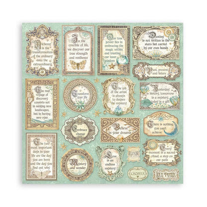 Stamperia - Double-Sided Paper Pad 8"X8" - 10/Pkg - Fortune. The perfect start to cards, scrapbooks, cards and more! This package contains ten 8x8 inch double-sided sheets with a different design on each side. Imported. Available at Embellish Away located in Bowmanville Ontario Canada.