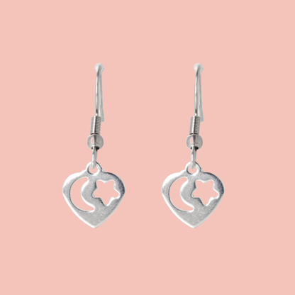 Starry Night Heart Earrings