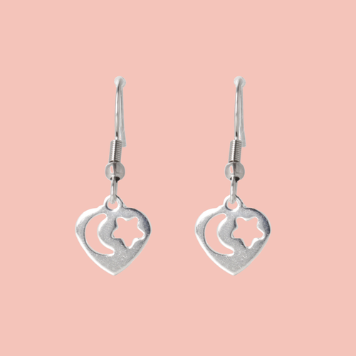 Starry Night Heart Earrings