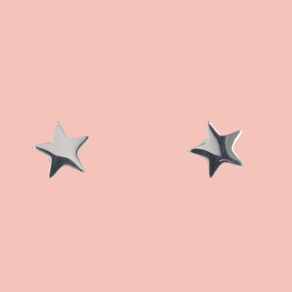Star Screw On Stud Earrings