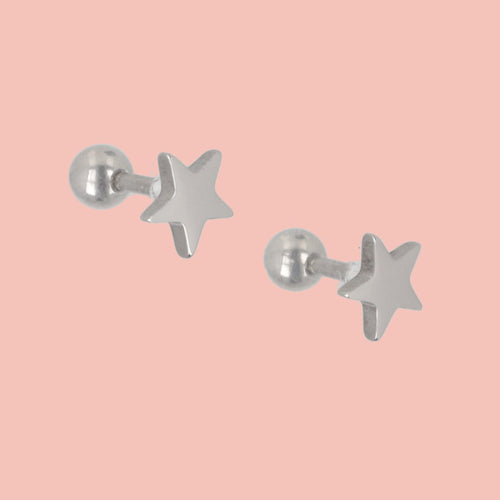 Star Screw On Stud Earrings