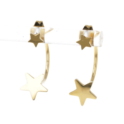 Star Ear Jacket Earrings (Gold Plated)