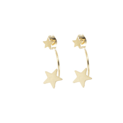 Star Ear Jacket Earrings (Gold Plated)