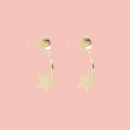 Star Ear Jacket Earrings (Gold Plated)
