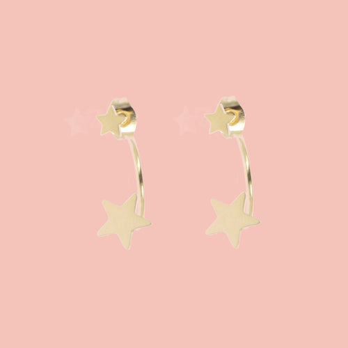 Star Ear Jacket Earrings (Gold Plated)