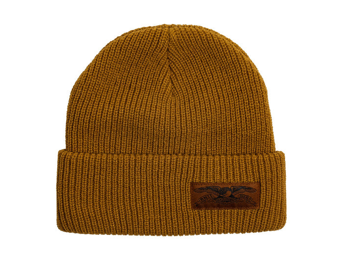 Stock Eagle Label Cuff Beanie - Brown