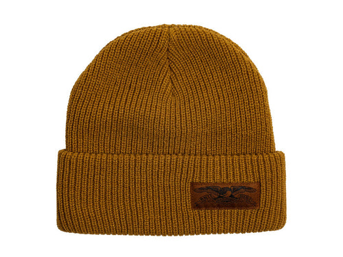 Stock Eagle Label Cuff Beanie - Brown