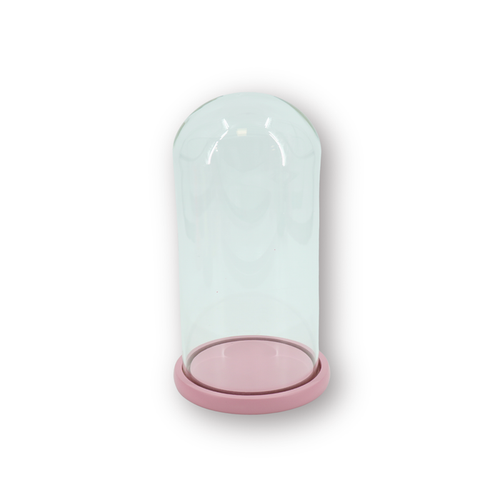 Stolp - Glas/Hout - Licht Roze - 17x17x32 cm