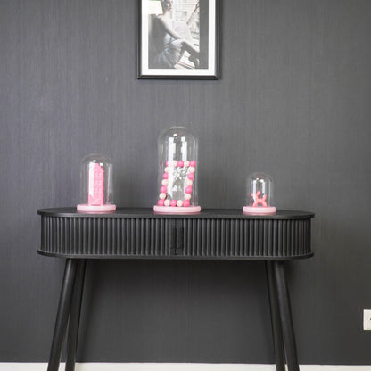 Stolp - Glas/Hout - Licht Roze - 17x17x32 cm