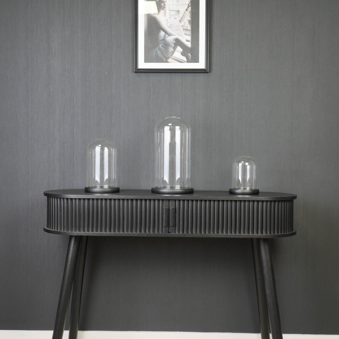 Stolp - Glas/Hout - Zwart - 11x11x15 cm