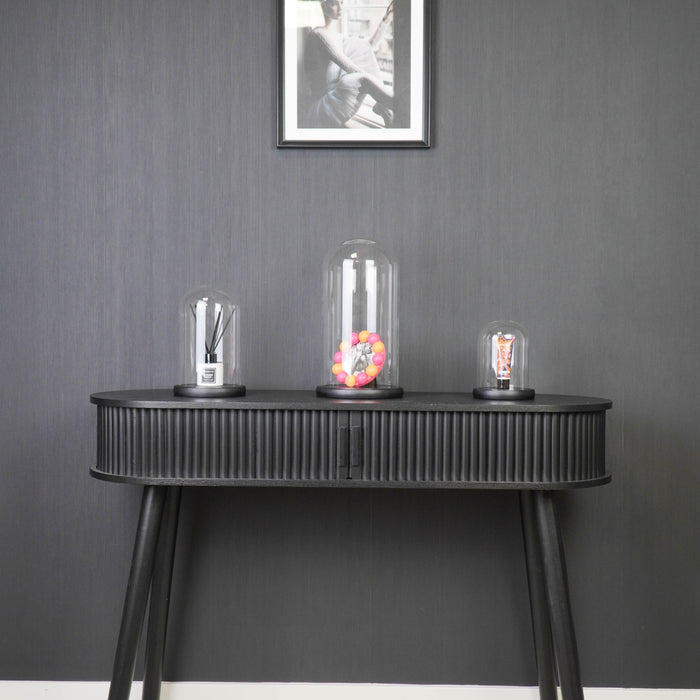 Stolp - Glas/Hout - Zwart - 11x11x15 cm