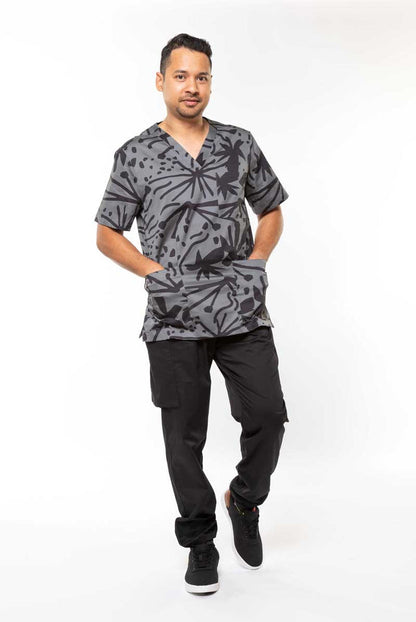 Storm Bush - Unisex Printed Scrub Top