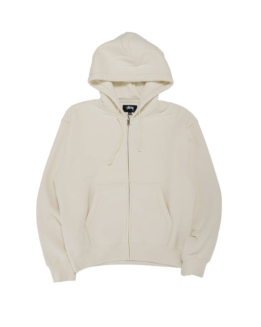Stüssy Cursive Applique Zip Hoodie Natural
