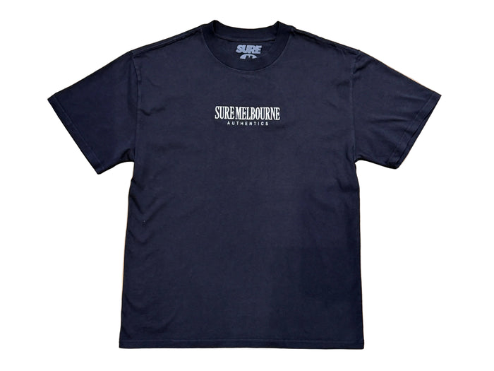 Sure - Authentics Embroidered Heavyweight T-Shirt - Faded Black / White