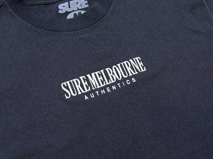 Sure - Authentics Embroidered Heavyweight T-Shirt - Faded Black / White